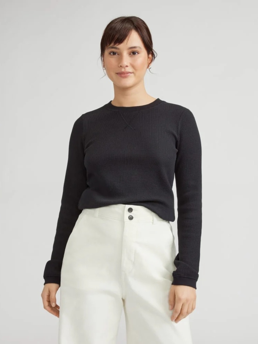 NEW Everlane Organic Cotton Waffle Crewneck Top
